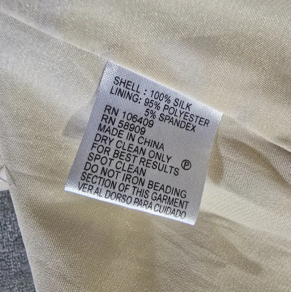 Antonio Melani Cream Color Sleeveless Size XS Silk Dress Blouse With Jewels - Picture 9 of 15